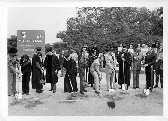 New Lamar library groundbreaking on September 17, 1973